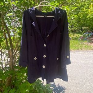 Jones New York navy linen jacket